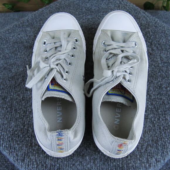 Converse Sneaker All Star Low Cut Girl Y 5 Medium Athletic Gray Fabric Lace Up - Picture 5 of 8
